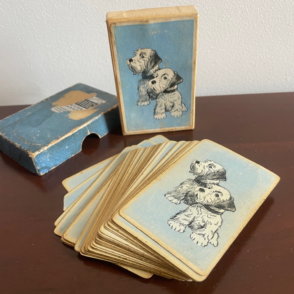 Vintage Mid Century Playing Cards Scottie Dog